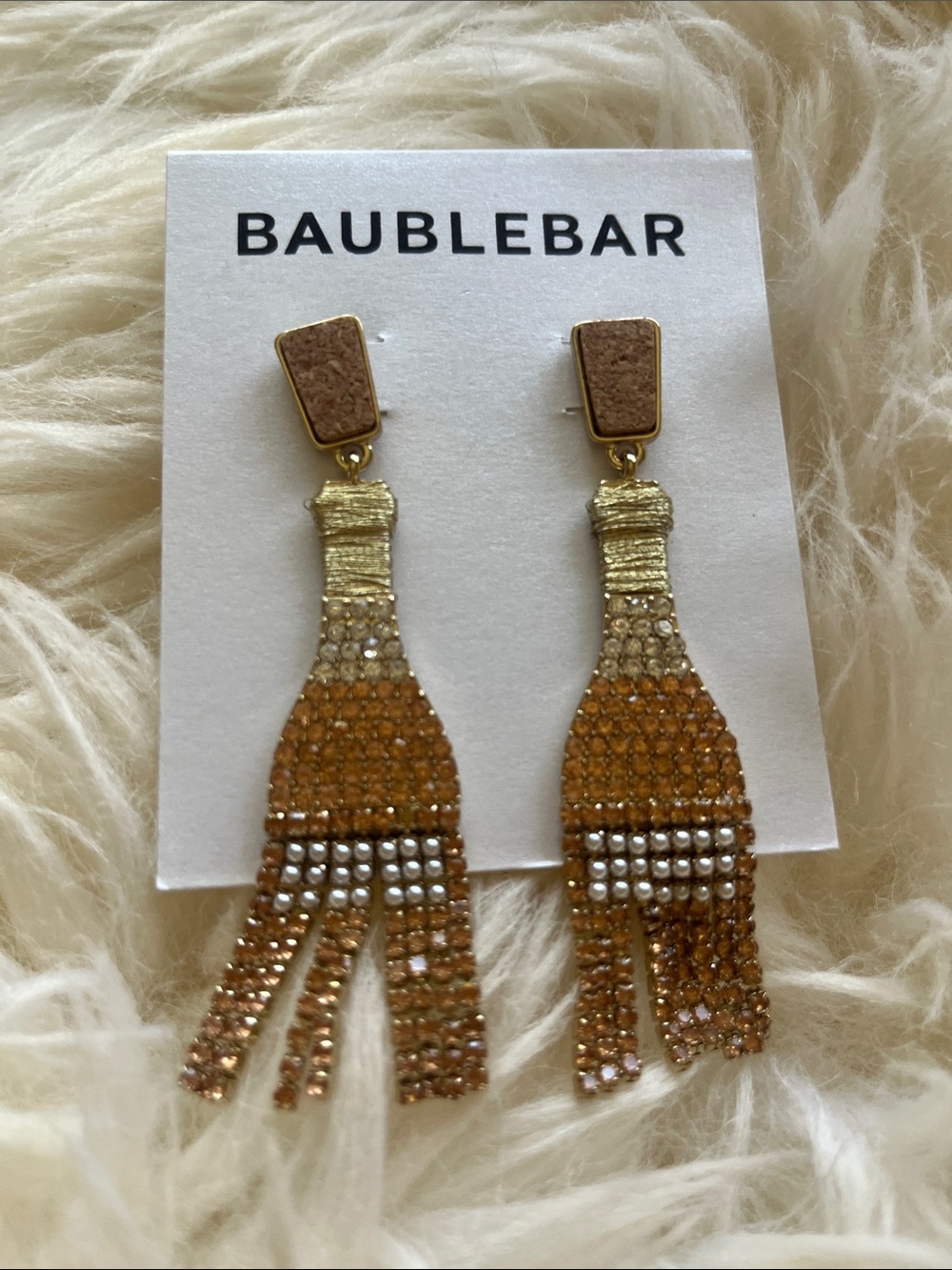 Baublebar new year champagne bottle earrings